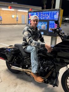 Robbie - Co-Founder of Road Hog Garage on his Harley-Davidson